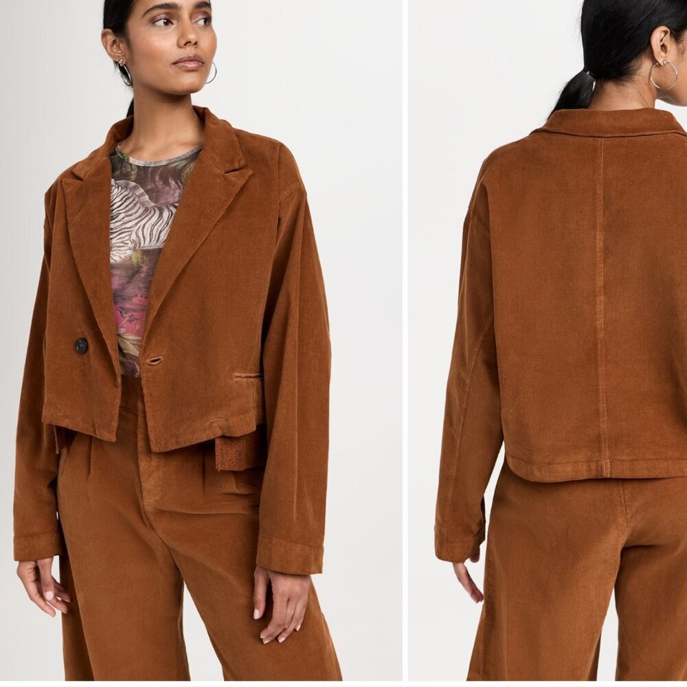 NSF Made In USA HAILE Cut Off Cord Blazer Caramel Size Medium